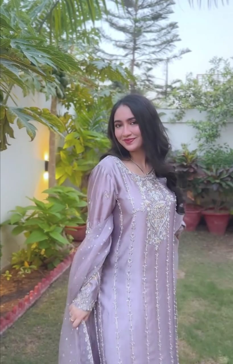 LILAC COLOR HEAVY EMBROIDERED SUIT