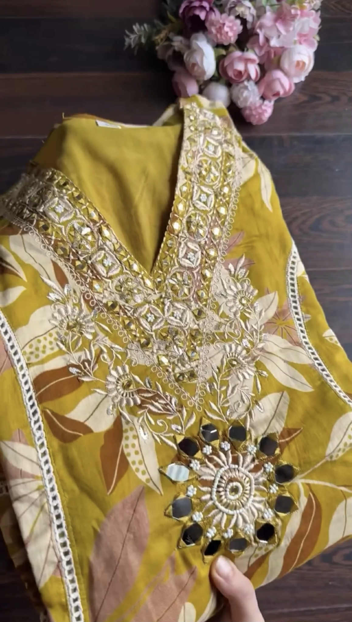 AATIKA YELLOW 3 PCS SUIT SET