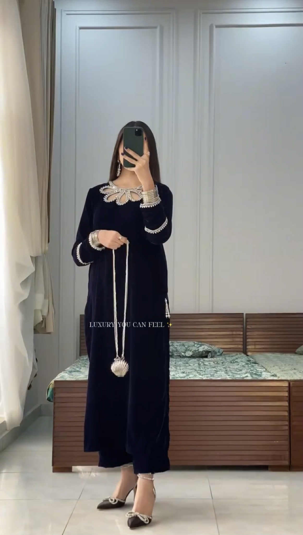 Sapphire Velvet Stitched 3 Pcs