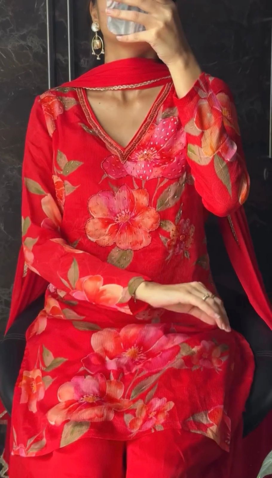 Women Floral Frock 3 Pcs