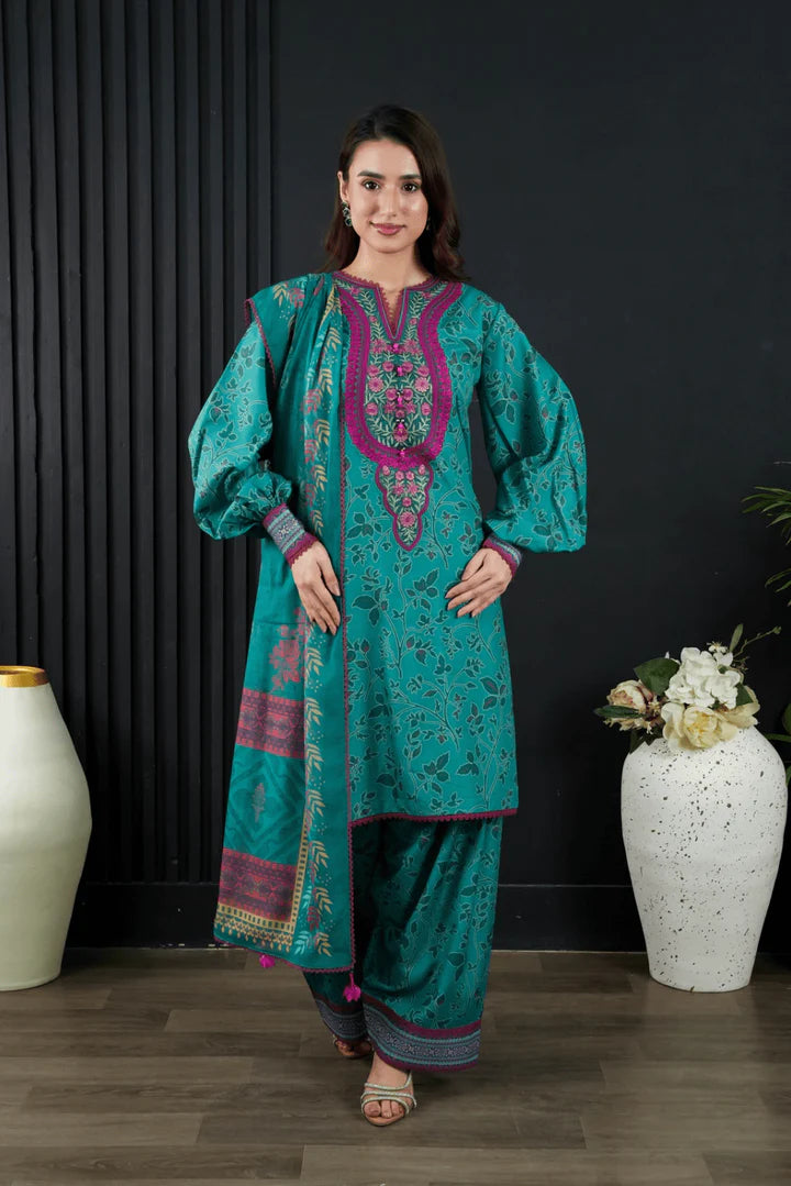 EMBROIDERED 3 PC SUIT