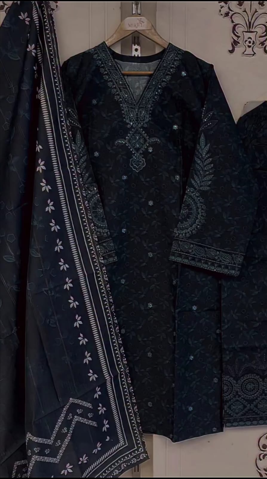 BLACK COLOR EMBROIDERED FANCY DRESS