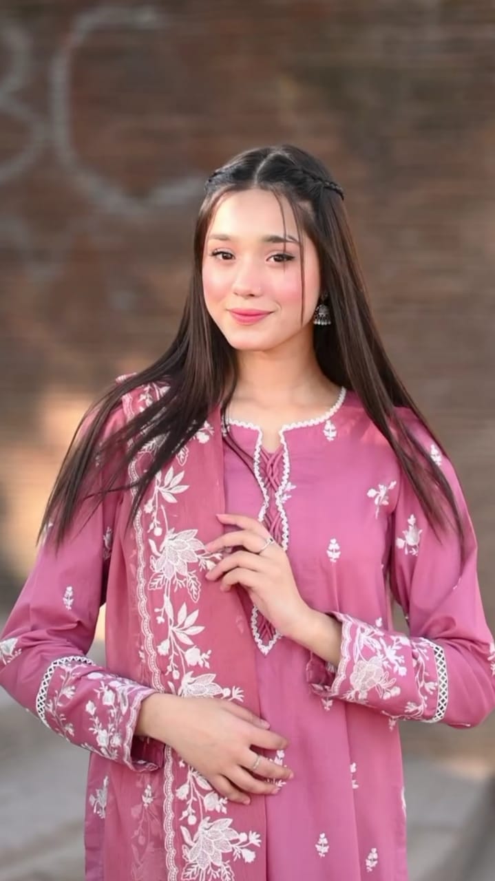 PINK COLOR EMBROIDERED 3PC SUIT