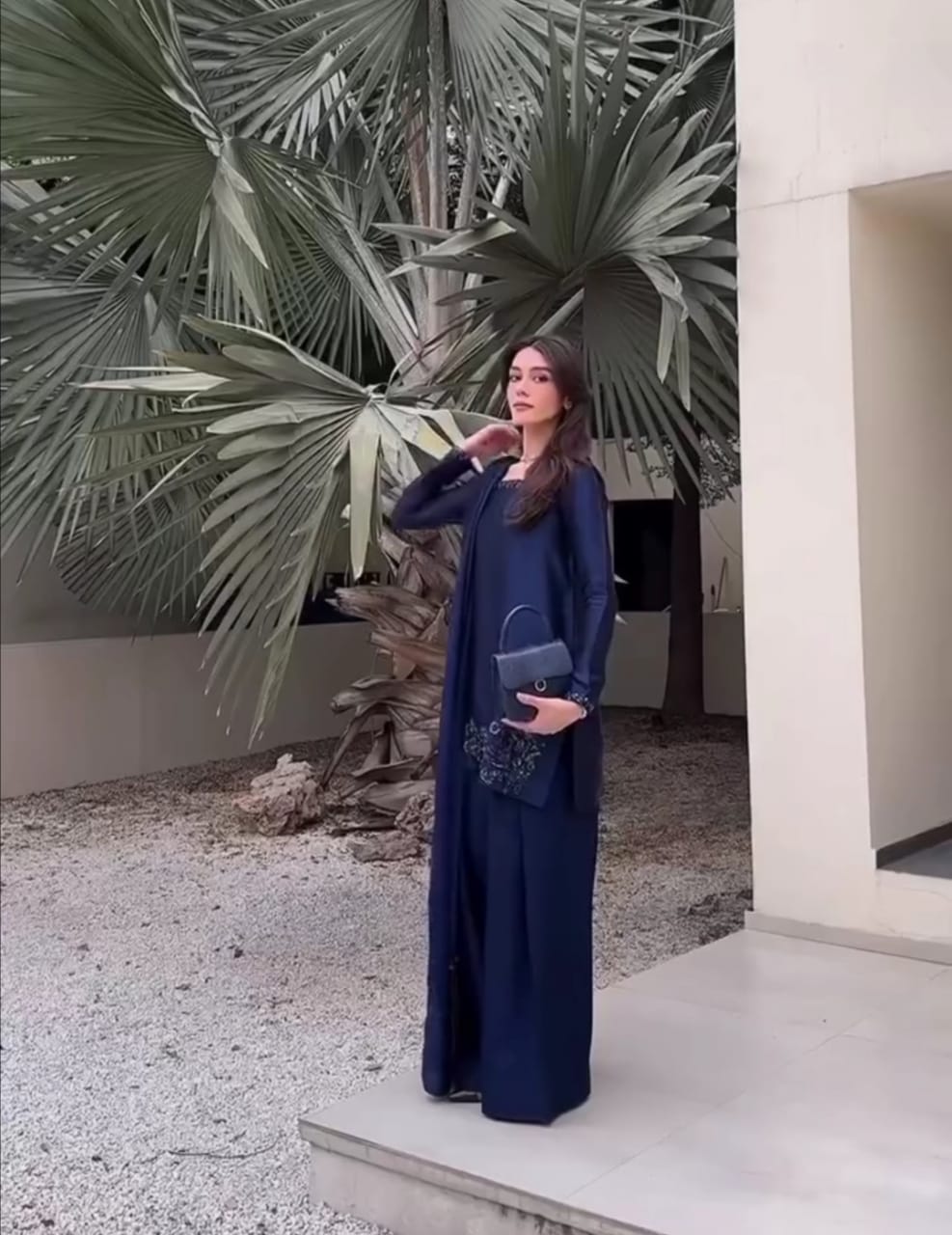 SILK BLUE EMBROIDERED 3PC SUIT