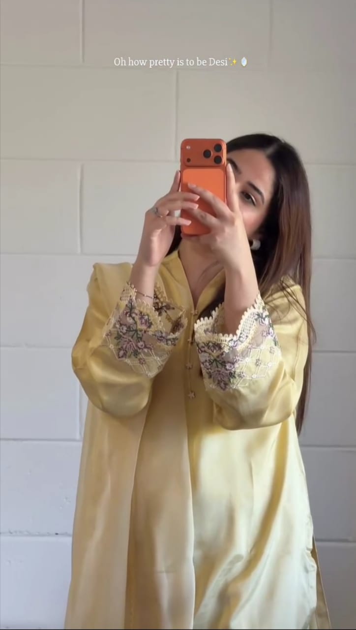 YELLOW EMBROIDERED 3 PC SUIT