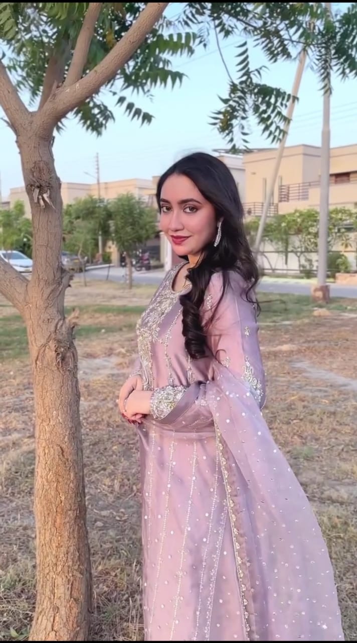 LILAC COLOR HEAVY EMBROIDERED SUIT