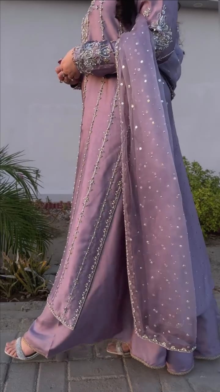 LILAC COLOR HEAVY EMBROIDERED SUIT