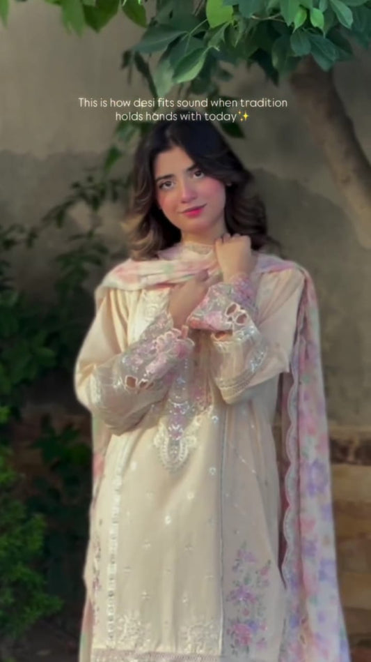 EMBROIDERED HANDWORK 3PC SUIT