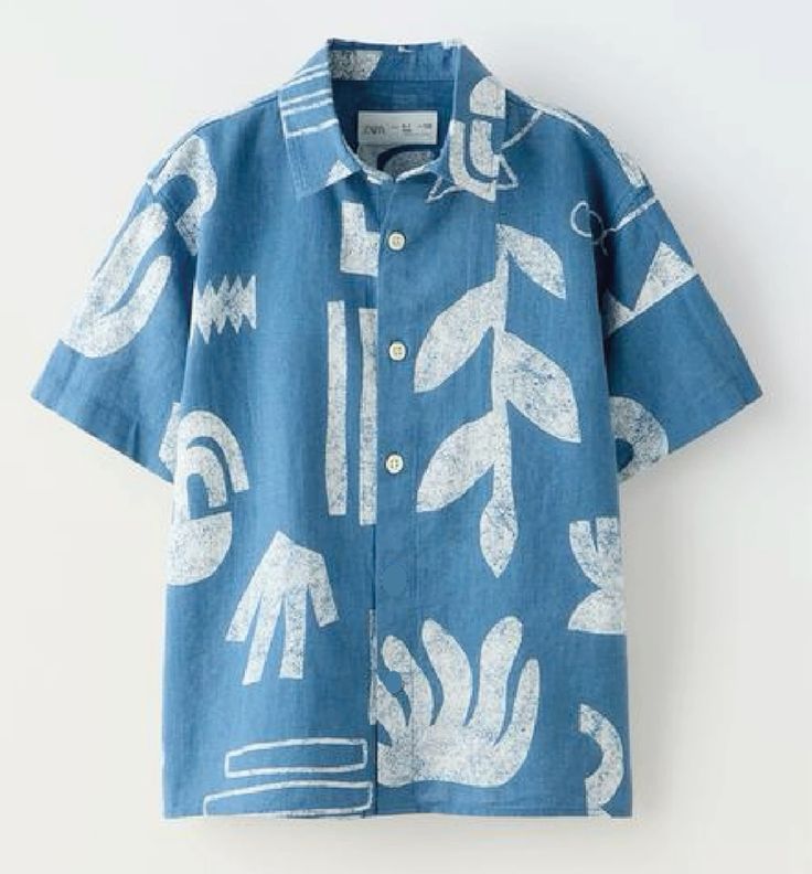 Mens Blue Summer Shirt