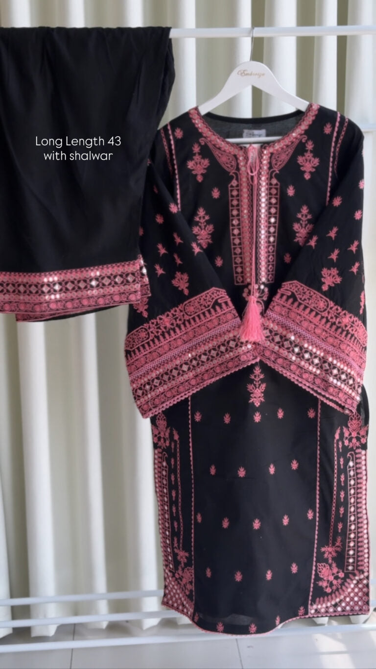 Beautiful Embroidered Dori Neck Dress