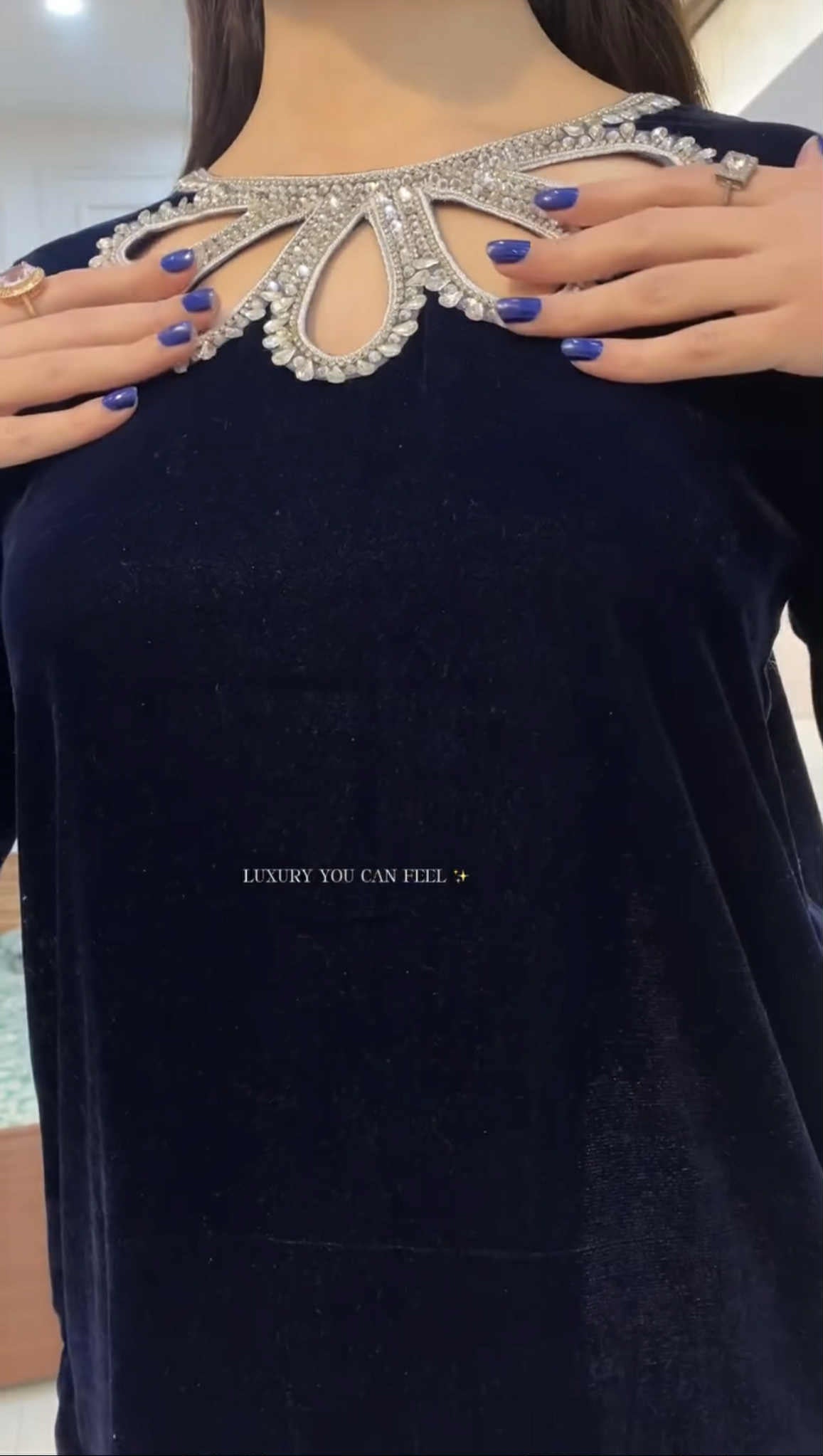 Sapphire Velvet Stitched 3 Pcs