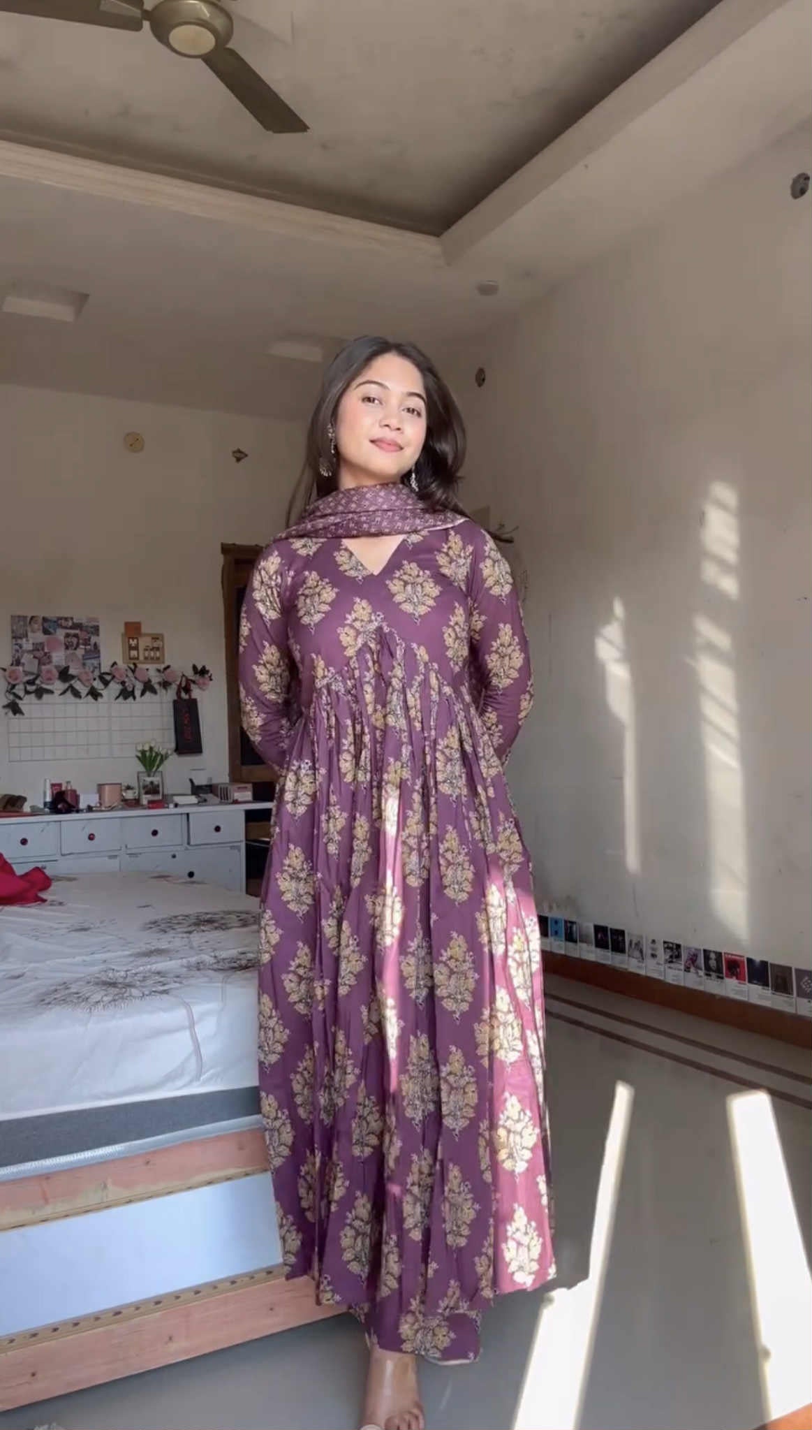 Roshni Purple Printed Suit Set