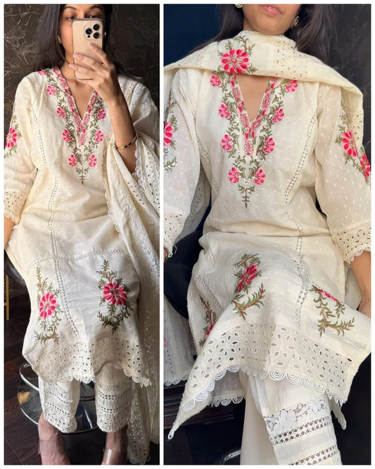 Women Embroidered Stitched 3 Pcs