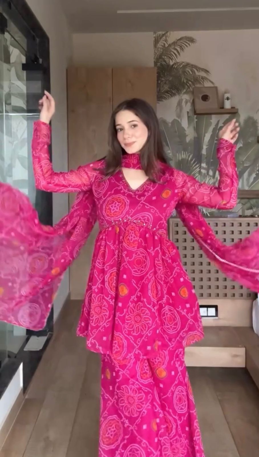 Pure Chiffon Shara Set with Hand Work