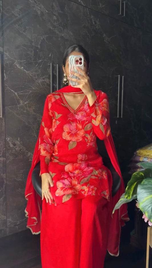 Women Floral Frock 3 Pcs