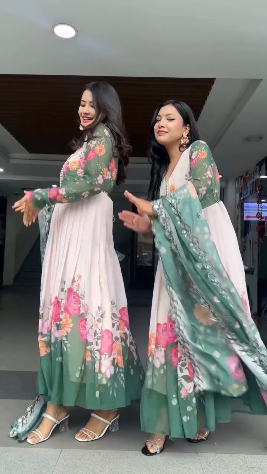 Women Beautiful Anarkali Frock 3 Pcs