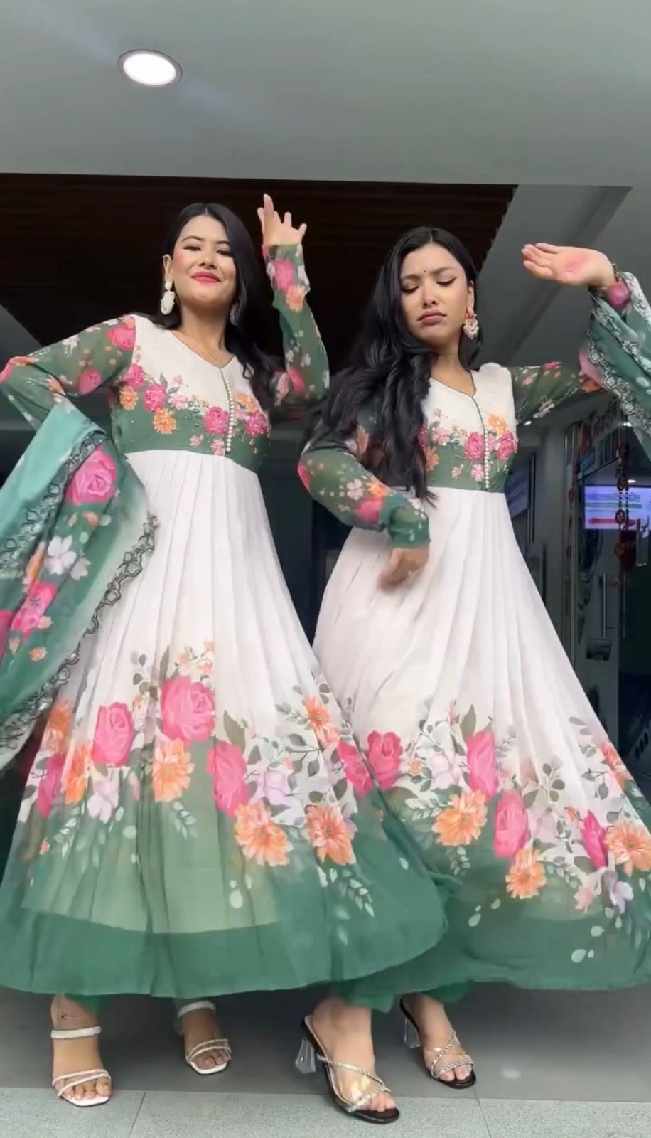 Women Beautiful Anarkali Frock 3 Pcs