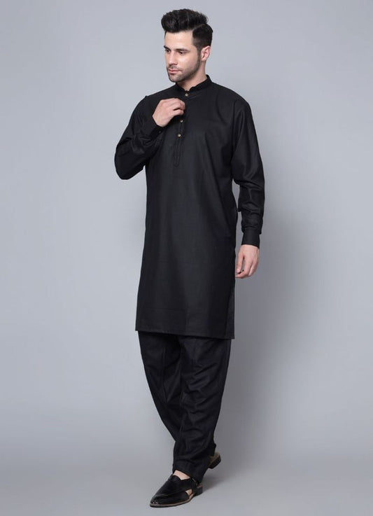 Mens Black Kurta