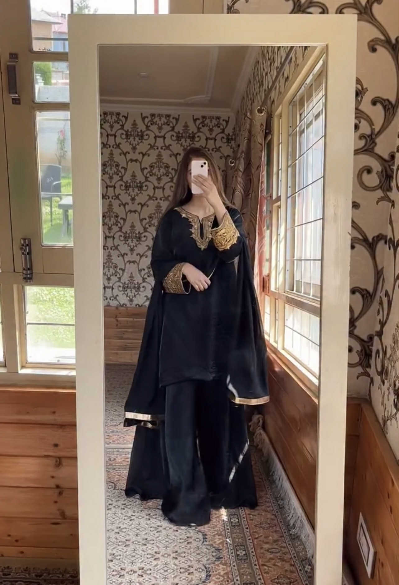 Kyra Black Embroidered Dress