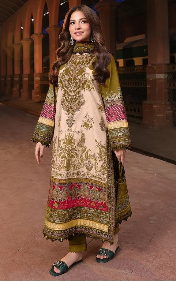 DANANEER PRINTED EMBROIDERED LAWN 3 PCS