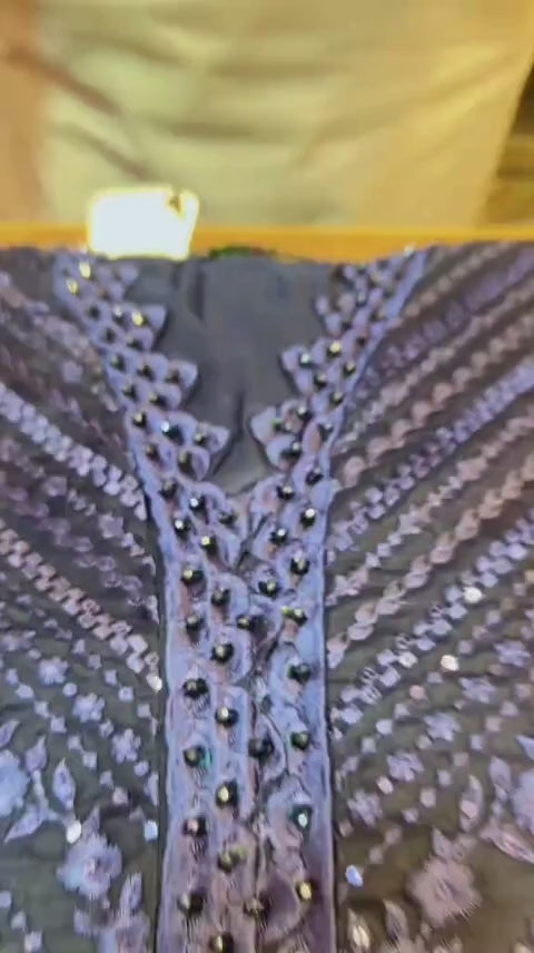 LILAC COLOR EMBROIDERED HANDWORK 3PC SUIT