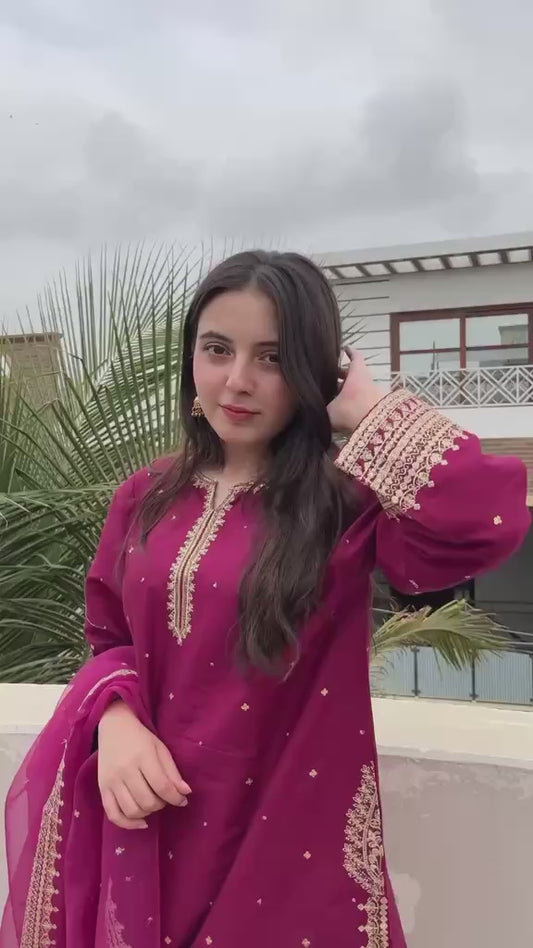 Festive Embroidered 3 Pieces Dress