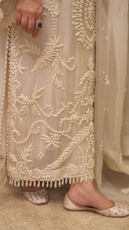 CREAM COLOR EMBROIDERED 3PC SUIT