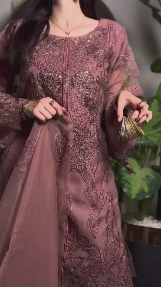 Winter Embroidered 3 Pcs Dress