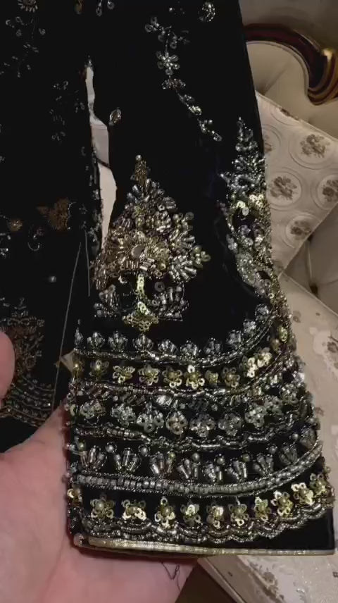 NAVY BLUE 3PC EMBROIDERED SUIT WITH BEAUTIFUL HANDWORK