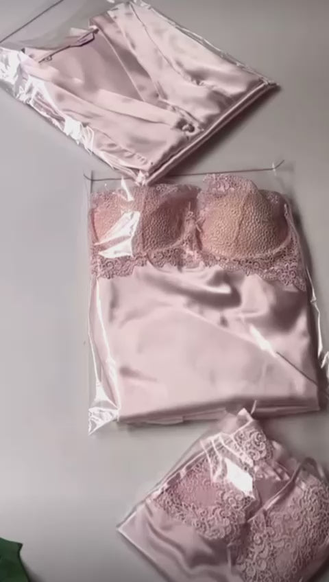 7-Piece Silk Night Dress Set for Women