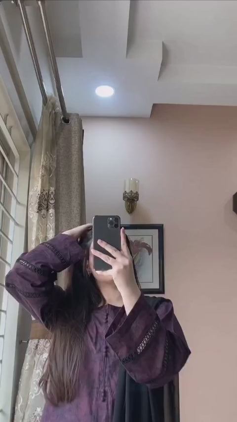 VIOLET COLOR EMBROIDERED 3PC SUIT