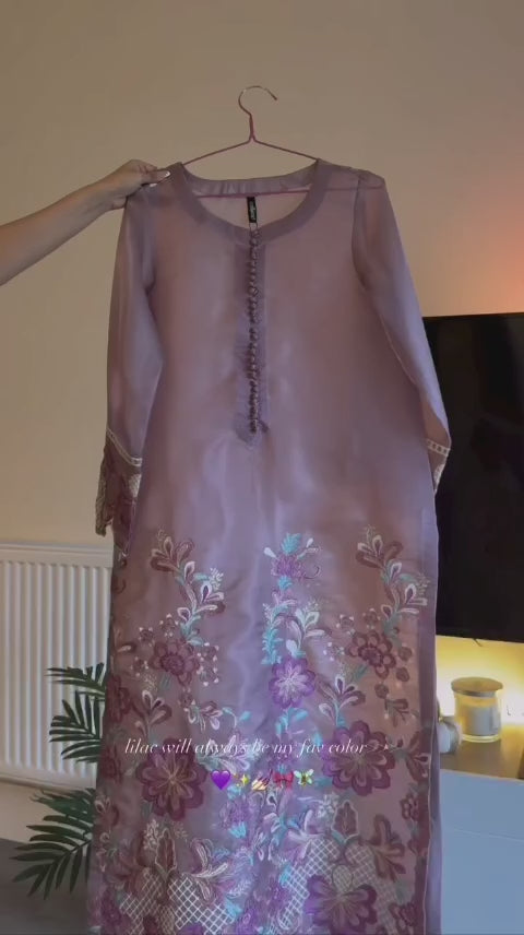 LILAC COLOR EMBROIDERED 3PC SUIT