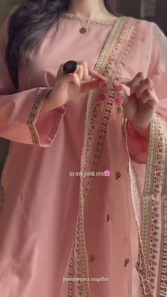 Haya Pink Embroidered 3Pcs Stitched Dress