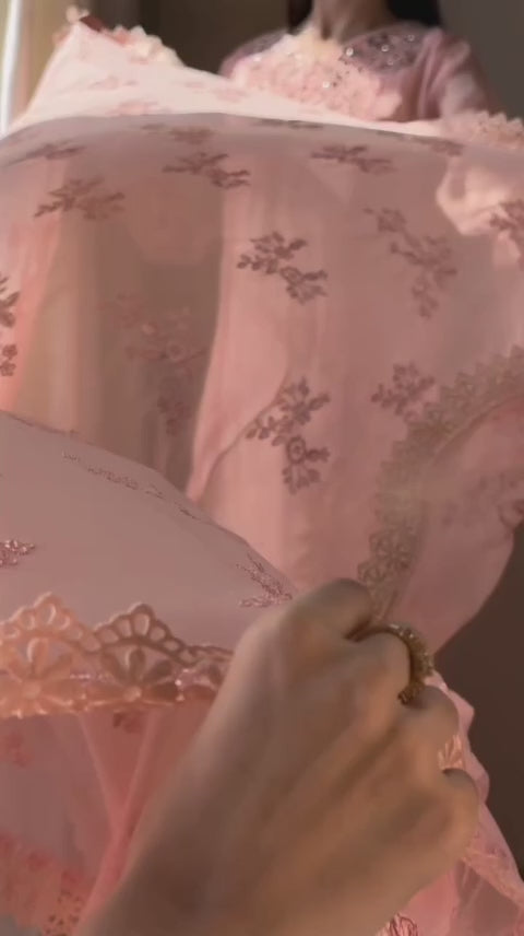 BABY PINK COLOR EMBROIDERED 3PC SUIT