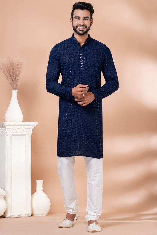 Mens Blue Kurta